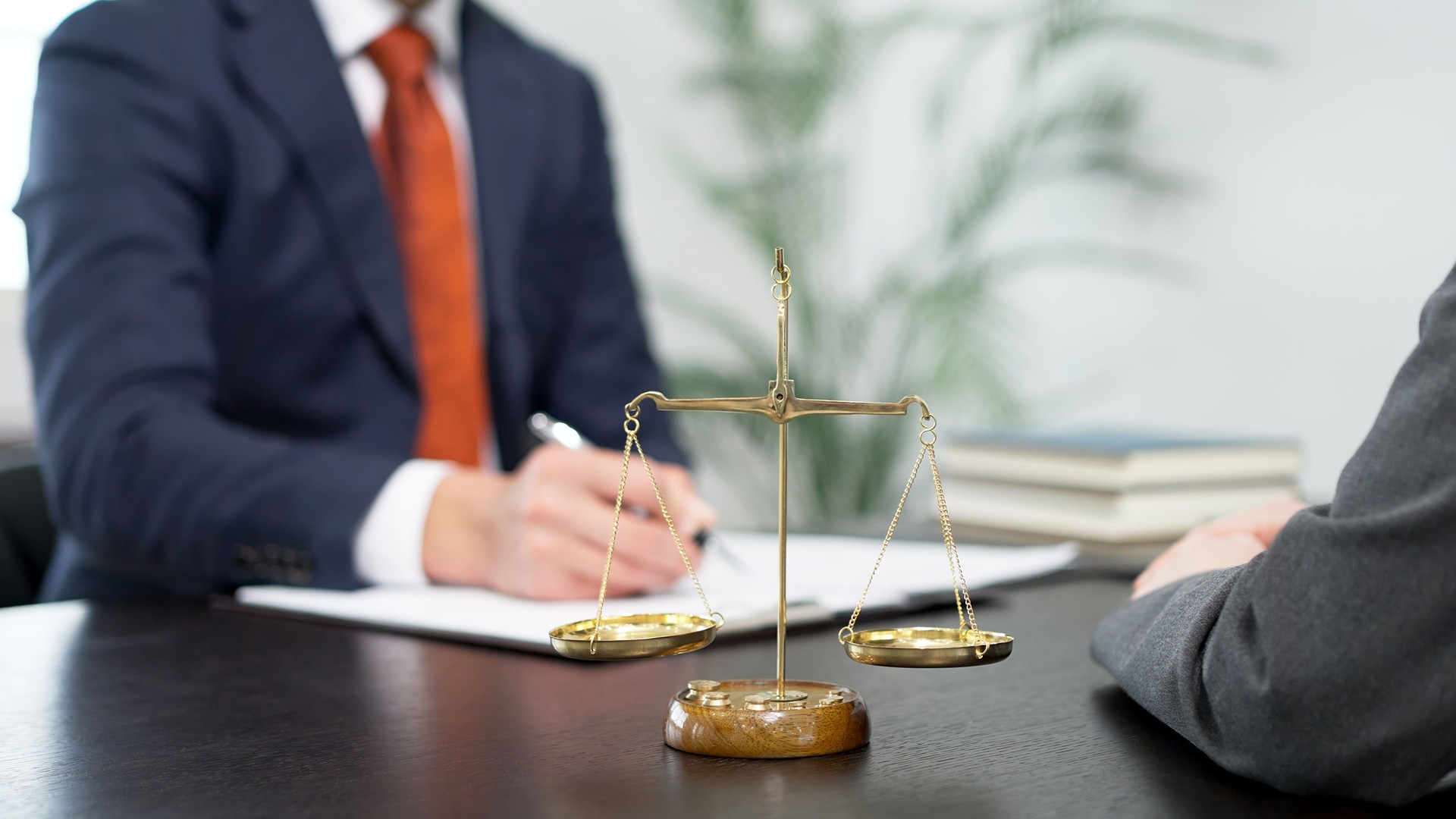 Lawyer receiving consultation regarding problems